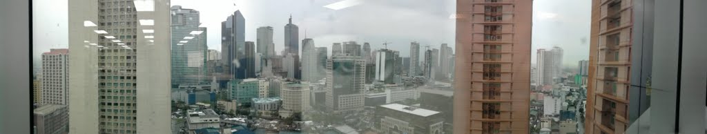 Panoramic view of Makati (Buildings along ayala) from Export Bank Plaza by auxjumper