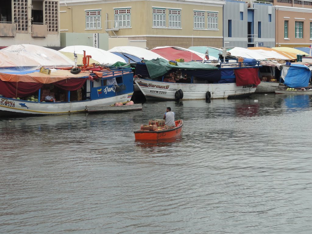 Floting Fruit Market Willemstad by Ronald Weilers