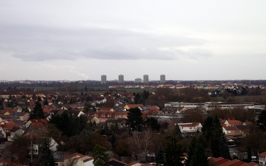 Wir schauen Richtung Oggersheim / Ludwigshafen by Peter W. Ehl