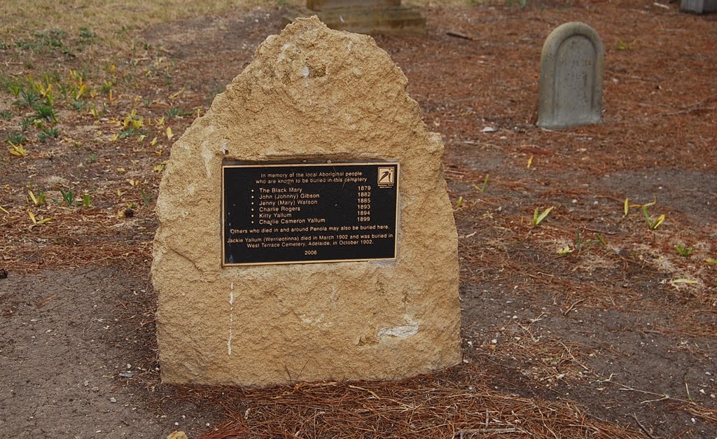 Cairn marking names of local natives buried nearby by Phaedrus Fleurieu