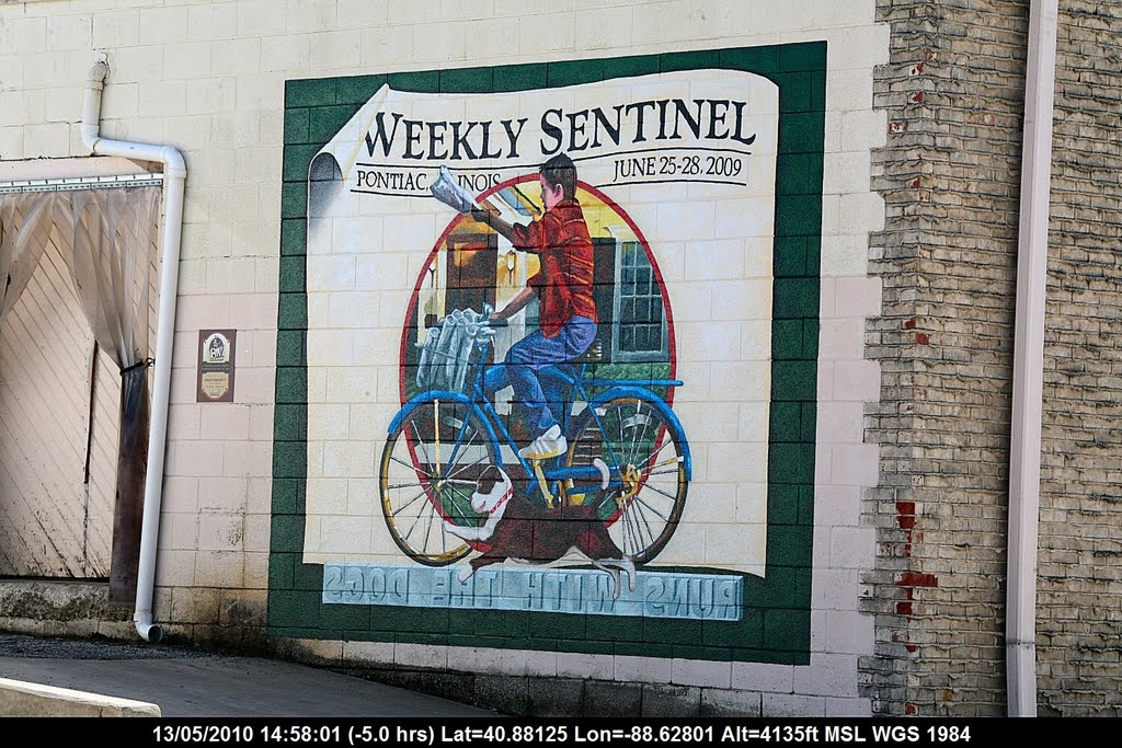 Route 66 - Illinois - Pontiac - Painted Wall by Pierre Marc