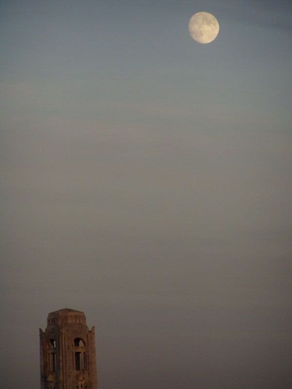 Full Moon above Swansea Guildhall Tower by Stephen John