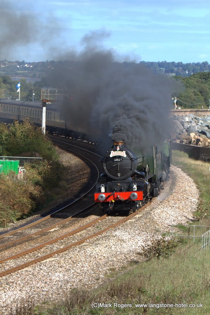 60163 The Tornado and 6024 King Edward 1 steaming through Dawlish Warren on the way to passing Langstone Rock south bound in September 2010 by Mark Rogers