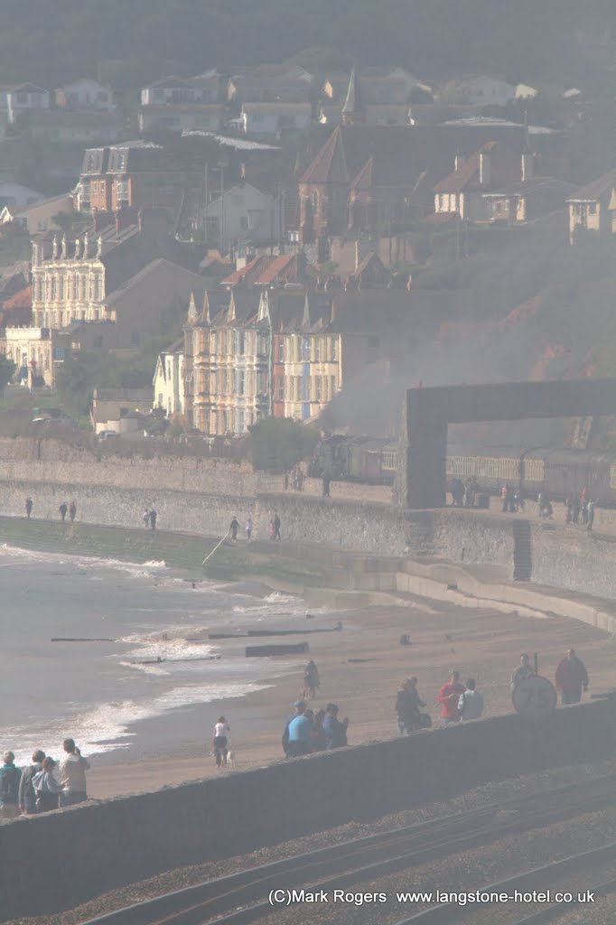 60163 The Tornado and 6024 King Edward 1 steaming through Dawlish Warren Passing coastguards south bound towards Dawlish in September 2010 by Mark Rogers