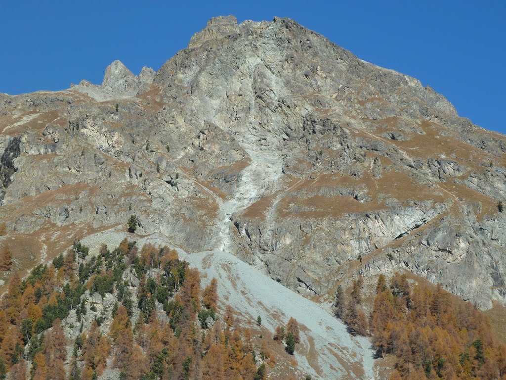 Blick zum Berg bei Sils by Franz Horvath