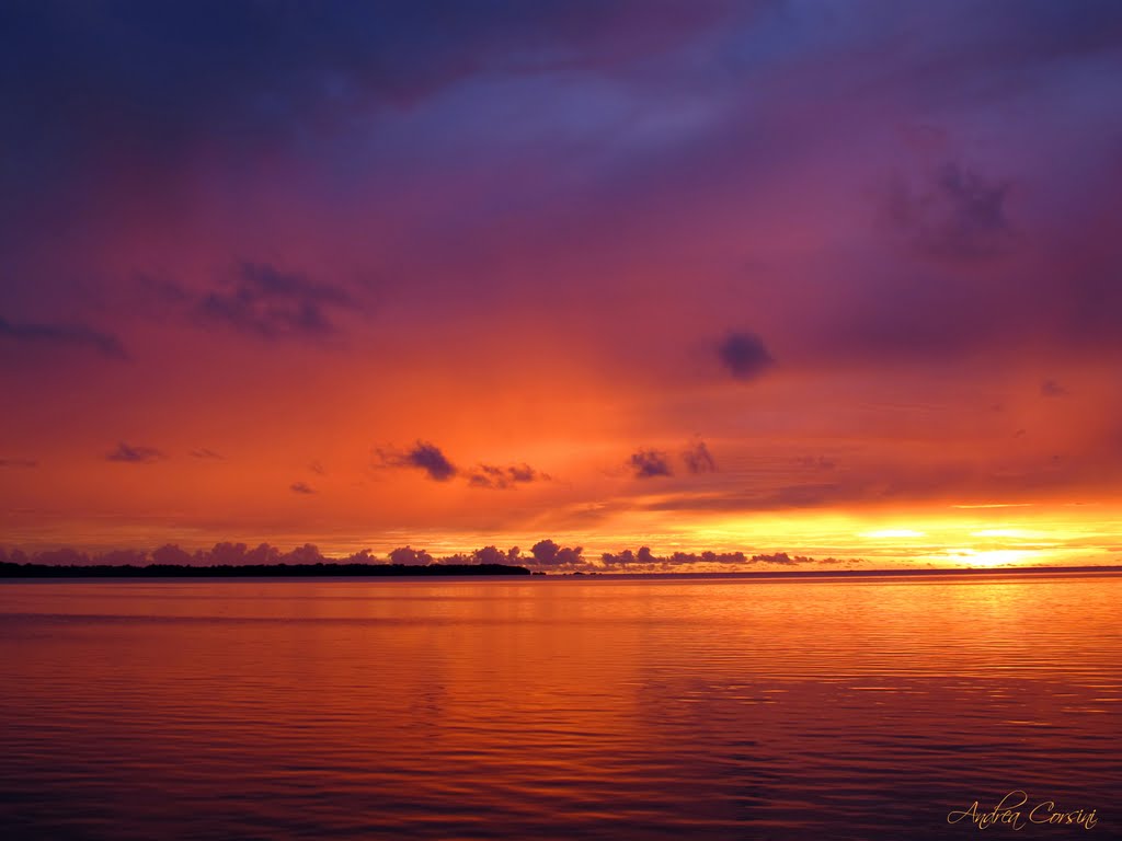 Sunset in Carp island Palau by Andrea Corsini