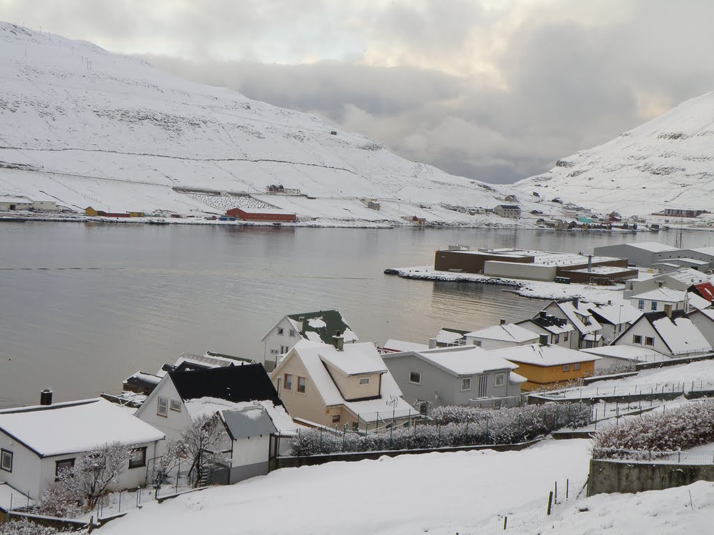 Vágur, Faroe Islands in Snow in December 2011 by Eileen Sandá