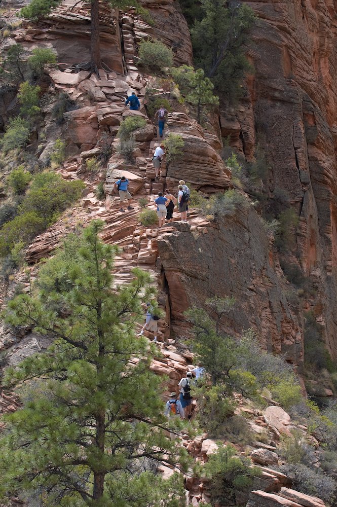 Ascent of Angels Landing by David Thyberg