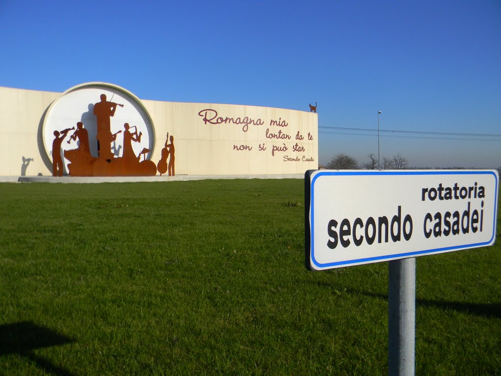 ITALIA - Sant'Angelo di Gatteo (FC), rotonda Secondo Casadei. - Words of the most famous song of Romagna land . Please, listen the music : https://youtu.be/oIG0C7rbKl4 (original version) by antenoremalatesta