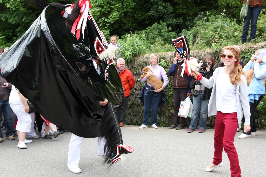 Padstow, Cornwall. Obby Oss and his teaser. by Kernowandy