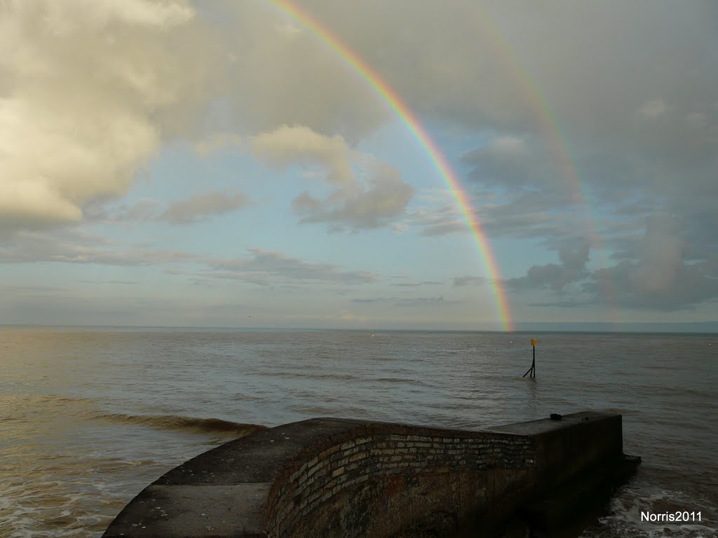 A Double Rainbow seen from Sidmouth esplanade. by grumpylumixuser