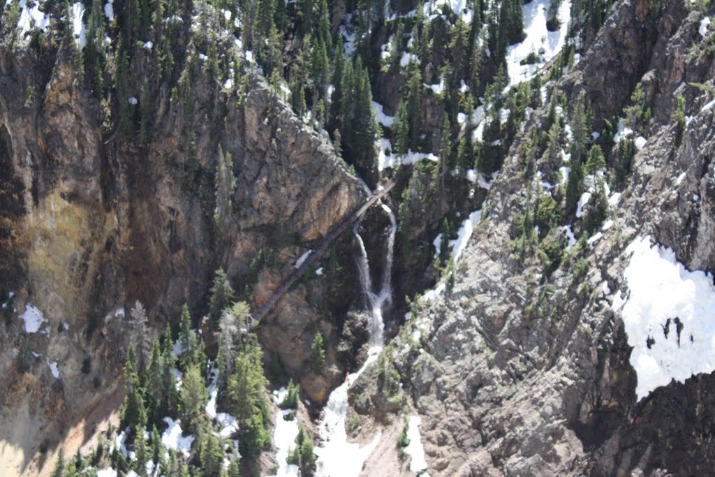 Stairs down into Yellowstone Canyon by J_Horton