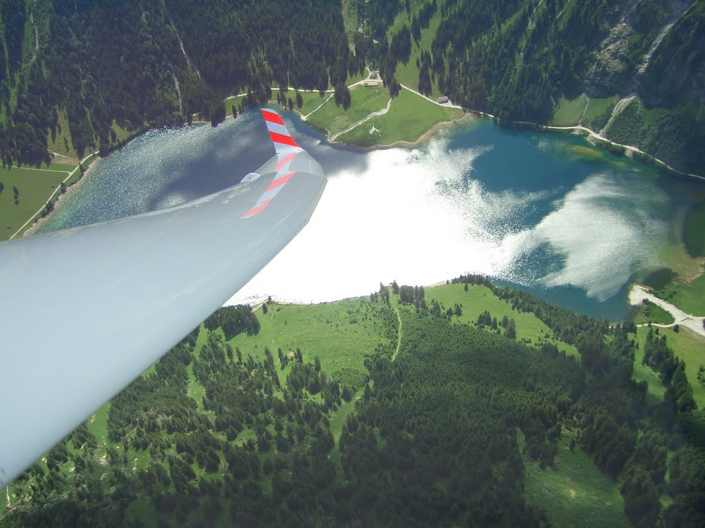 Vilsalpsee from a glider by flying wawa