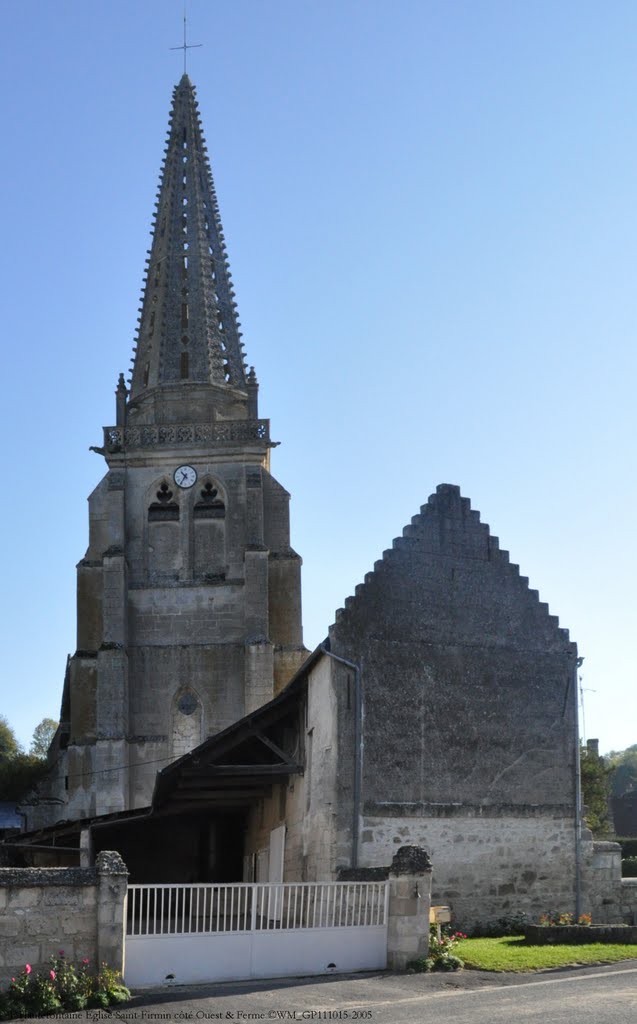 Église Saint-Firmin de Hautefontaine, côté Ouest, et ferme by Woimant-Malloizel