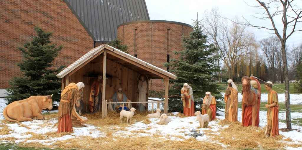 Nativity Scene, Saint James Catholic Church, 46325 Ten Mile Road, Novi, Michigan by Dwight Burdette