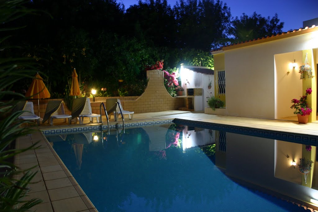 Pool of Vila Maria by night, Albufeira, Portugal, 24-05-2010 by Pieter Rinkel