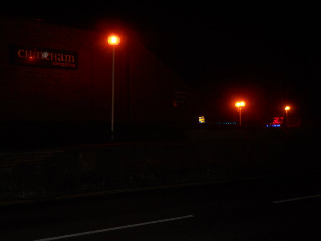 Chineham Shopping Centre, at night! by Robert'sGoogleEarthPictures