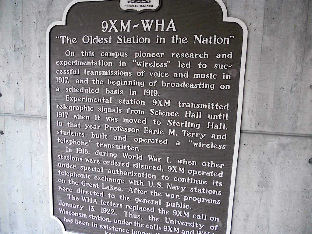 WHA radio historic marker by tomas99b