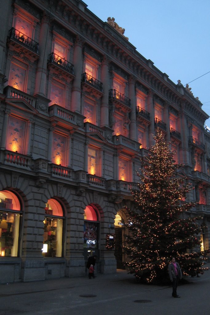 Credit Suisse Building With Christmas Tree by blaunarwal