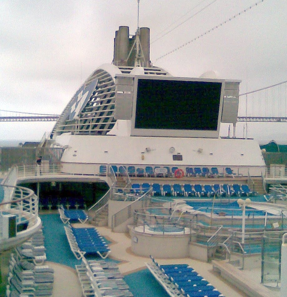 Open Air Cinema Screen, Lido Deck, "Sea Princess", San Francisco - Alaska Cruise - May 2009 by Mike S