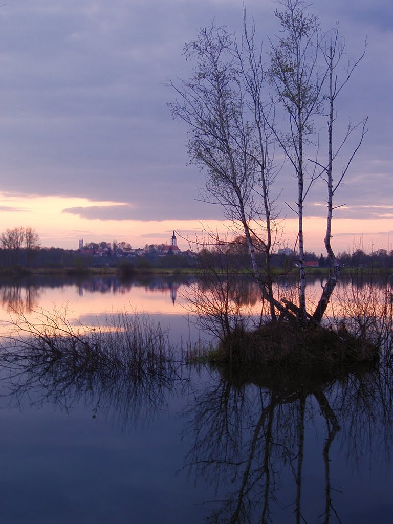 Západ slunce na pískovně u Veselí nad Lužnicí - Sunset at pond in former sandpit near Veselí nad Lužnicí by Tomas K☼h☼ut