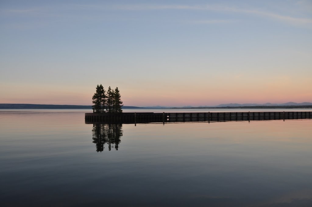 Twilight mirror on Yellowstone Lake #2 by singing geo