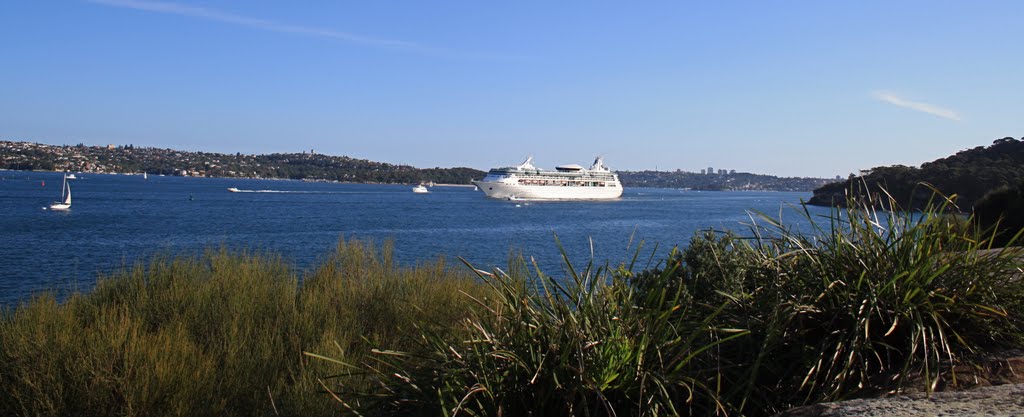 Rhapsody of the Seas, Royal Caribbean International liner. Exiting Sydney Harbour near Middle Head. by Jackson Orlando