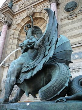 Sur la Place Saint Michel : la fontaine (détail) by zagreus