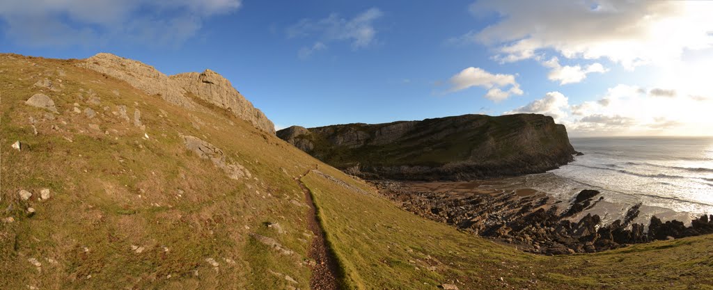 Coast path climbing out of mewslade by fat-freddies-cat