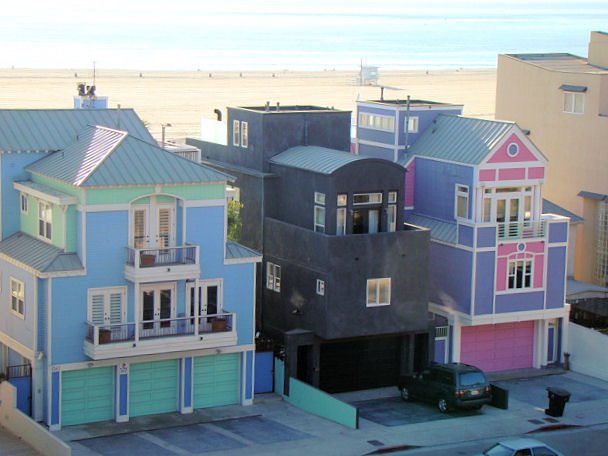 Beach Houses near Santa Monica Pier by D. Jenison