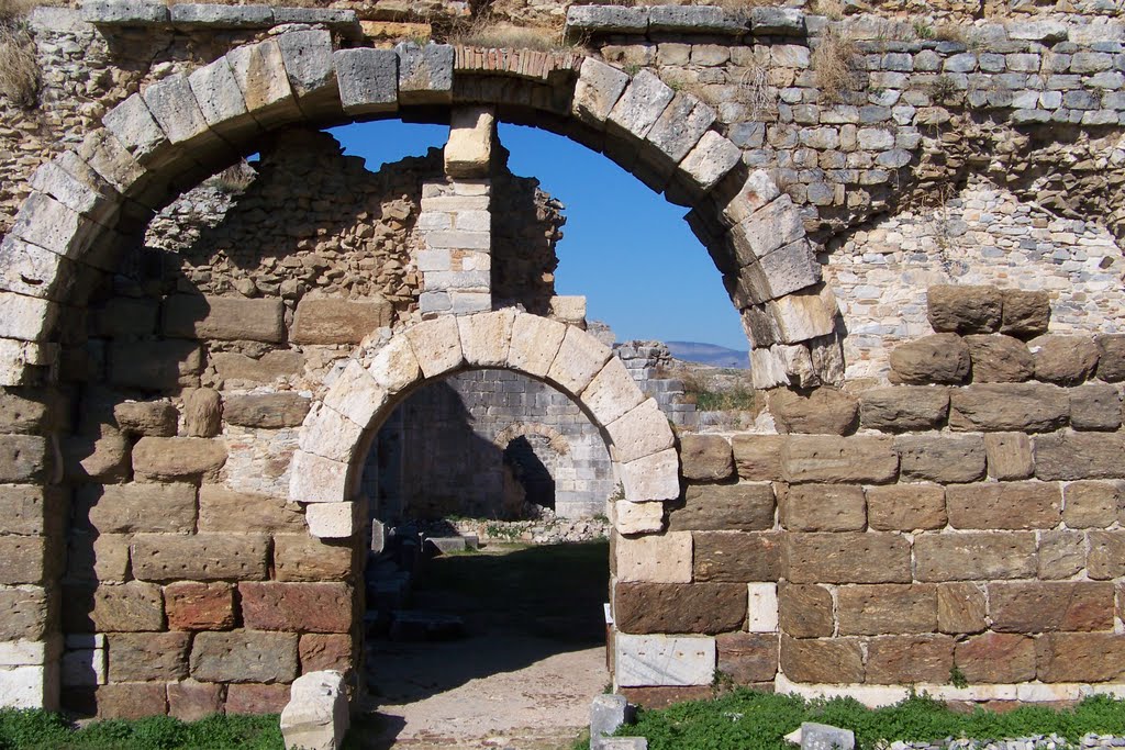 Miletos Faustina Baths, double arched gate of Caldarium, north view by Andreas Czieborowski