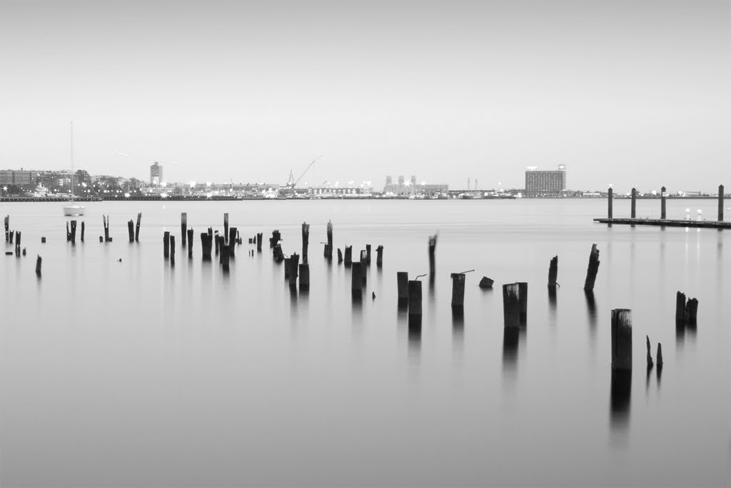 Pieces of broken pier at Boston Harbor - no HDR by Vath. Sok