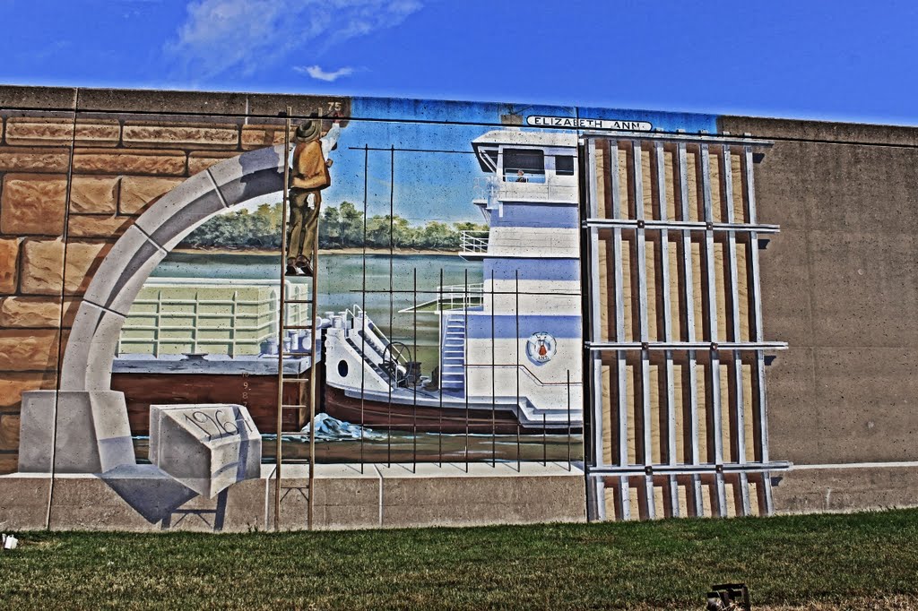 Mural of a Man Painting a Mural - Cape Girardeau Levy Mural by Ben_Tate