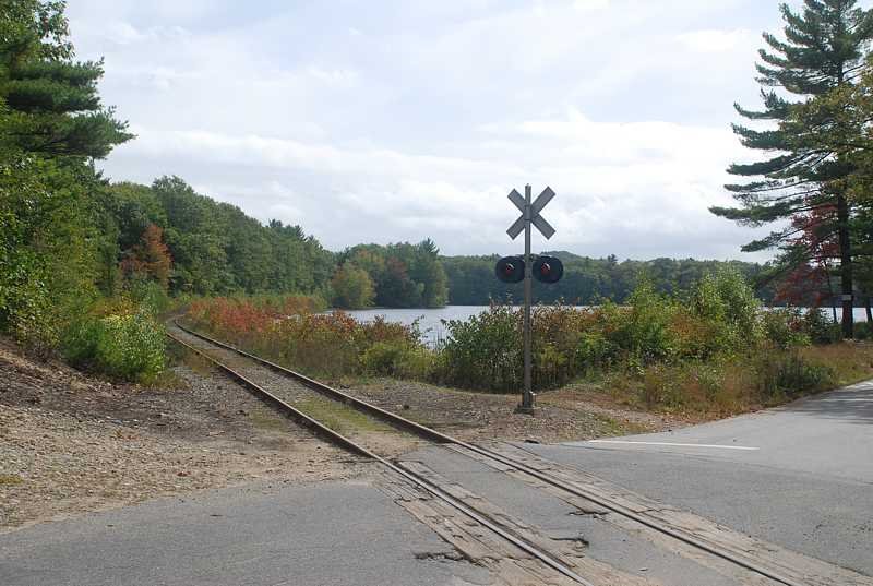 Rail crossing Maple Spring Pond, Holden Ma. by pguk