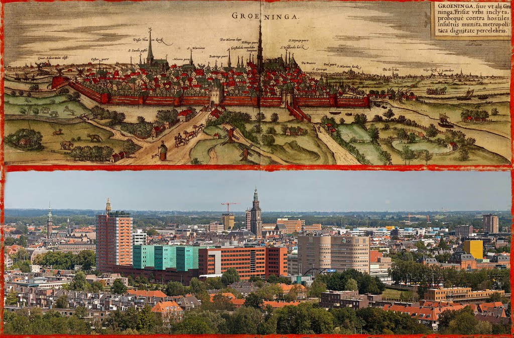 Groeninga (1572) - Groningen (2011) by Erik van den Ham