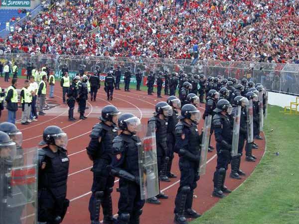 Riot Police Belgrade FC Partizan stadion Red Star fans by Legija011