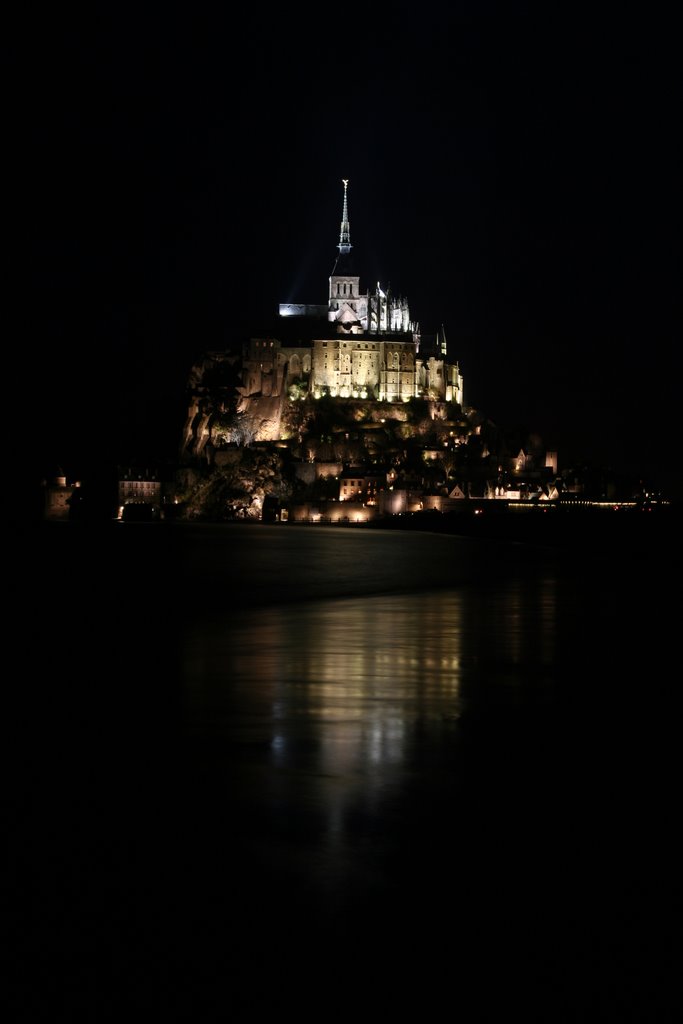 Mont Saint-Michel Night by Shuji Ish