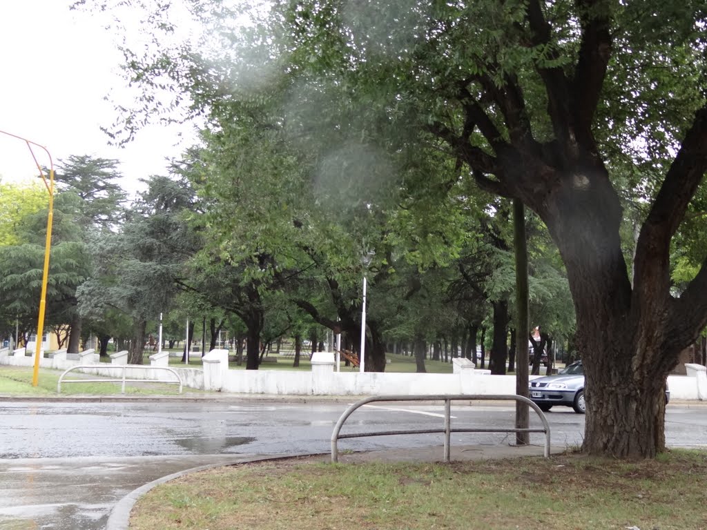 El Parque Francisco Ramírez desde la Avenida Sarmiento. by chaporriste