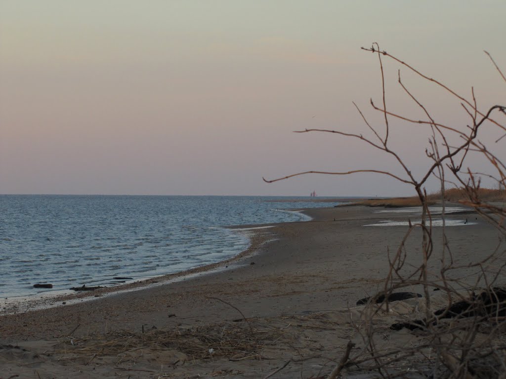 Ship John Shoal Light from Woodland Beach by Chris Sanfino