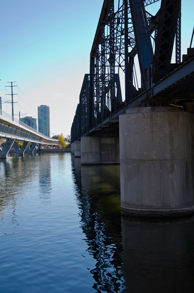 Tempe Town Lake Train Bridge Crossing, Tempe, Arizona by davidpinter