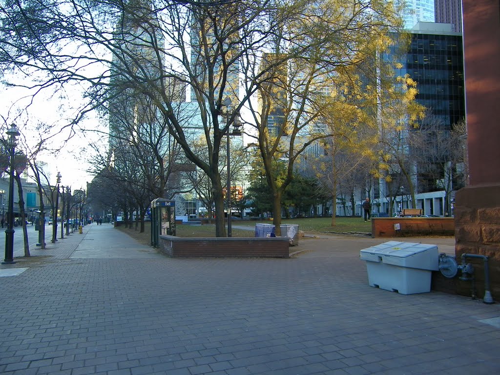 Films shot in Toronto frequently set outdoor meetings in Berczy Park. by OldYorkGuy