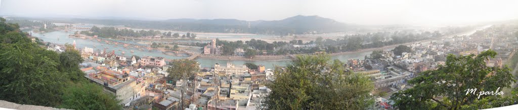 (mespar) Panoramic view of Haridwar on the Manse Devi / India by mesut parla