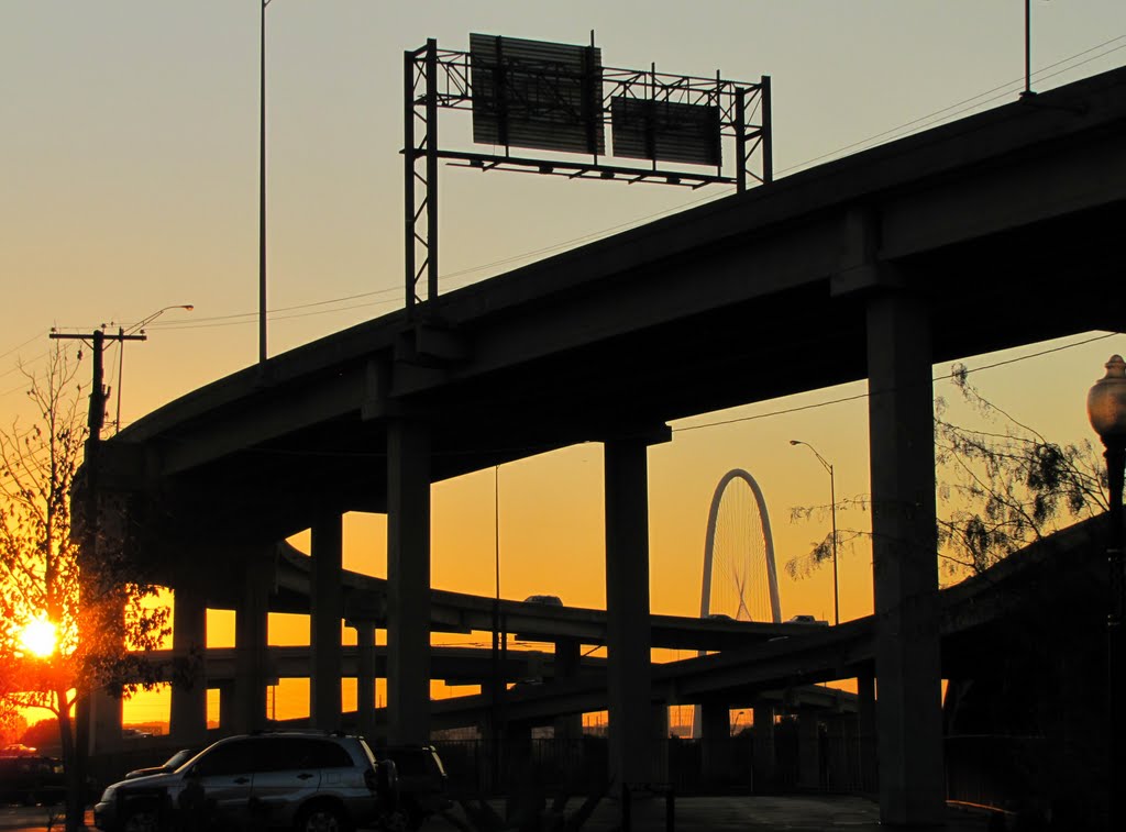 Elevated freeway at sunset by WOLFGANG DEMINO