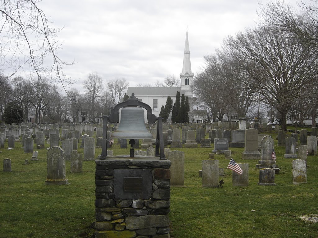 Church bell and Congregational Church in Little Compton by chris1073