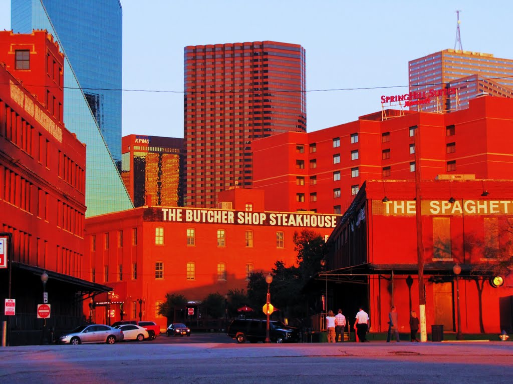 Munger Ave. at Sunset - Spaghetti Warehouse and Butcher Shop Steakhouse Restaurants by WOLFGANG DEMINO