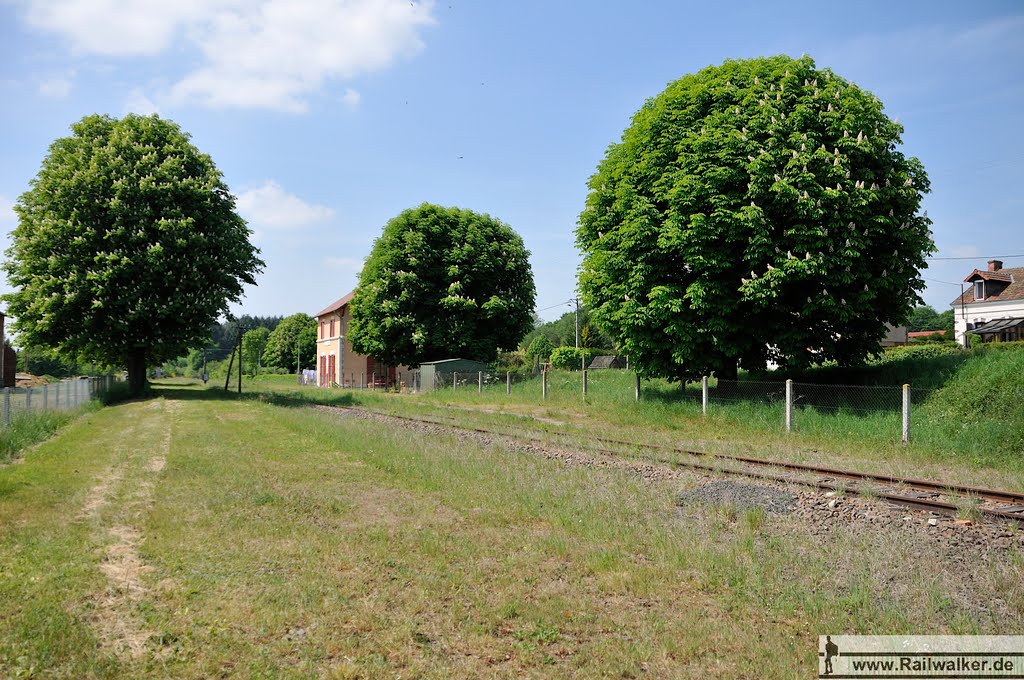 Das Empfangsgebäude liegt auf der linken Seite, der Güterschuppen auf der rechten by Railwalker