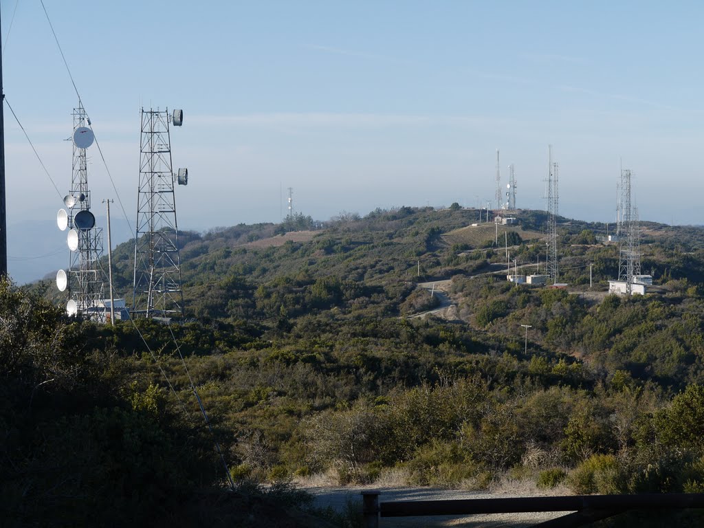 Close up of radio towers on north side of the mountain ridge (looking north) by VasMan