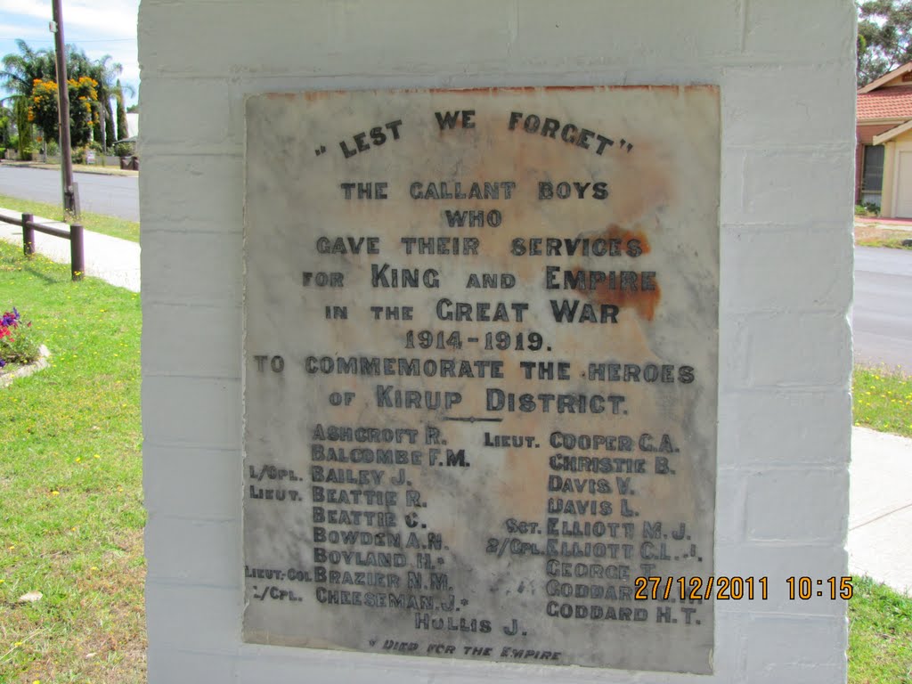 Kirup War Memorial by 1Bernie