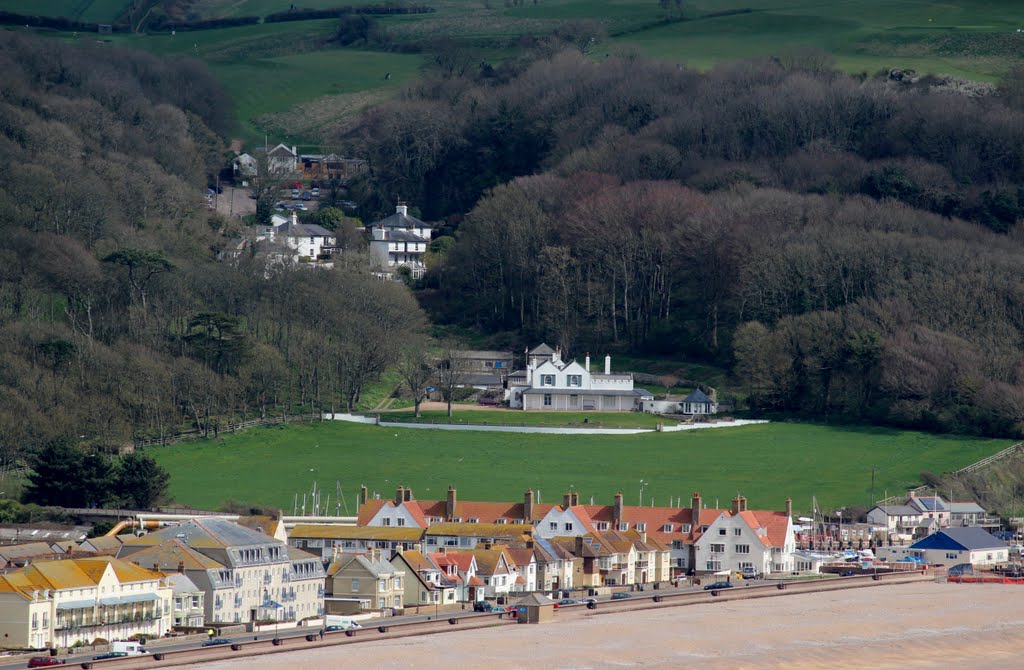 View of Eastern End of Seaton, Devon, England by Wayne W Godbehere