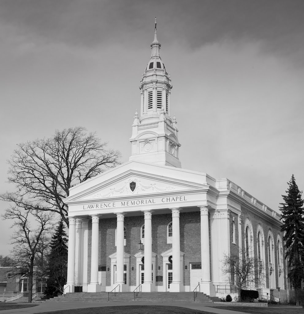 Lawrence Chapel in Black and White on a Nice Morning by maxpixel